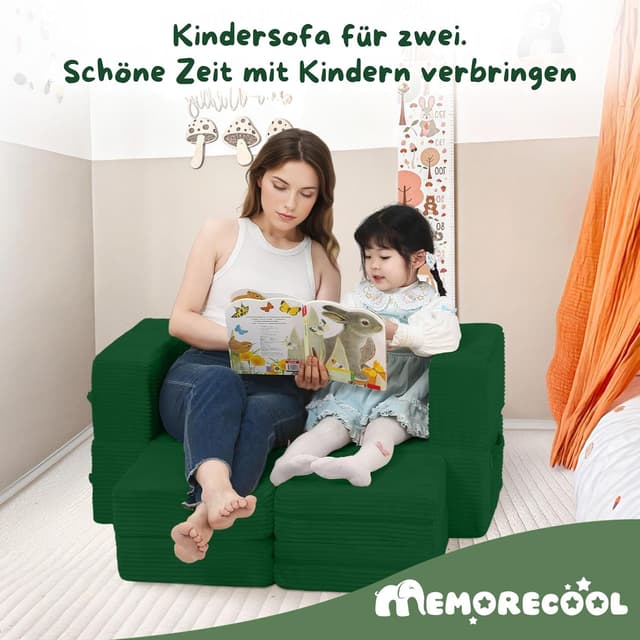 Thumbnail 3 de MeMoreCool Kindersofa aus Cord Grün