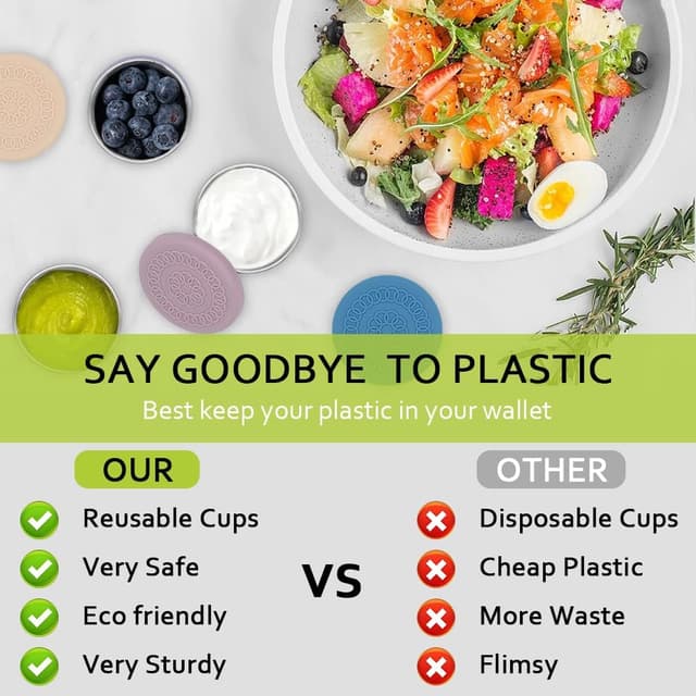 Thumbnail 3 de 8P Salad Dressing Pots To Go 2.4oz Sauce Containers 🍶