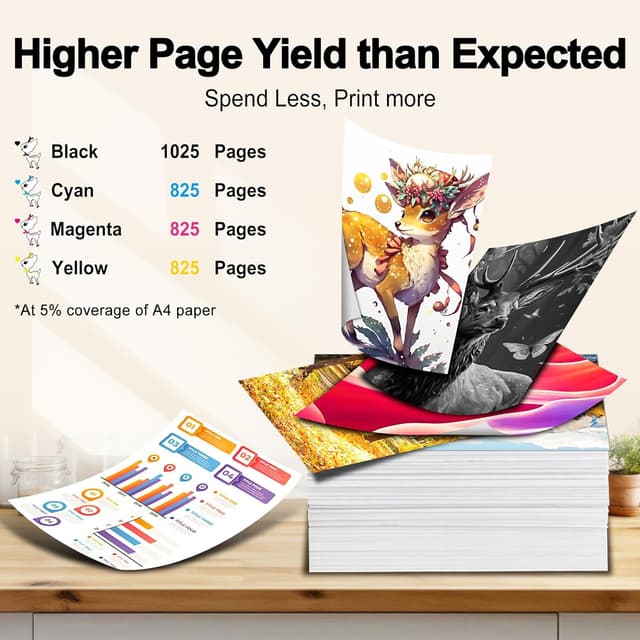 Detalle de Miss Deer 932XL/933XL Multipack cartucce compatibili per HP (2 Nero, 1 Ciano, 1 Magenta, 1 Giallo)