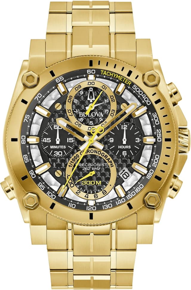 Detalle de Bulova Men’s Icon High Precision Quartz Chronograph Watch (Curved Mineral Crystal)