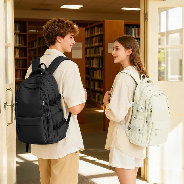 Detalle de HYC00 lightweight school backpack for teenage girls (waterproof, multi-pocket, 20L)