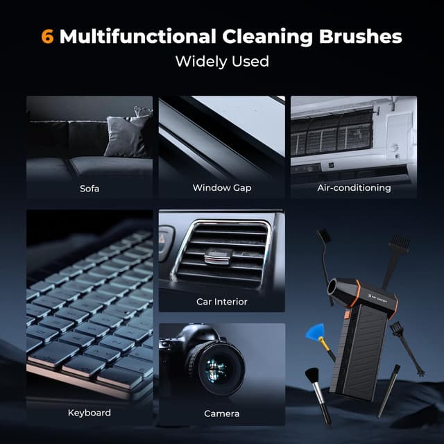 Detalle de K&F CONCEPT Magnetic Compressed Air Duster (Electric Air Duster) with Brushless Motor, 3 Gears & Rechargeable 6000mAh