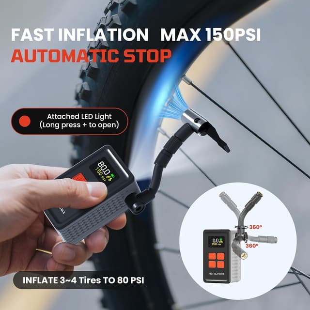 Thumbnail 1 de SAILHAPI Mini Bike Tire Pump 150 PSI