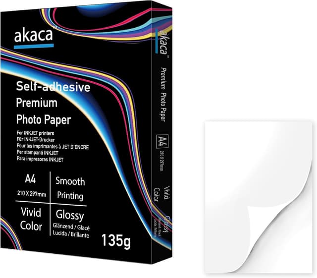Detalle de akaca Papier Autocollant A4 60 feuilles đź“„