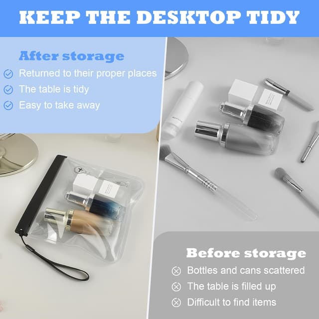 Thumbnail 6 de WQDD STANPET Sac de liquides transparent avion – lot de 6 pochettes étanches & transparentes zippées 20x20 cm