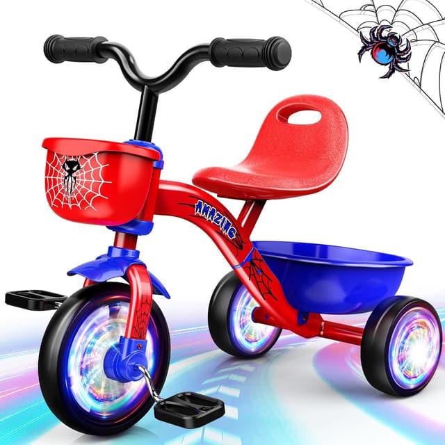 Imagen de Spider Toddler Tricycle with Lighted Wheels 1-3 en OfertitasTOP