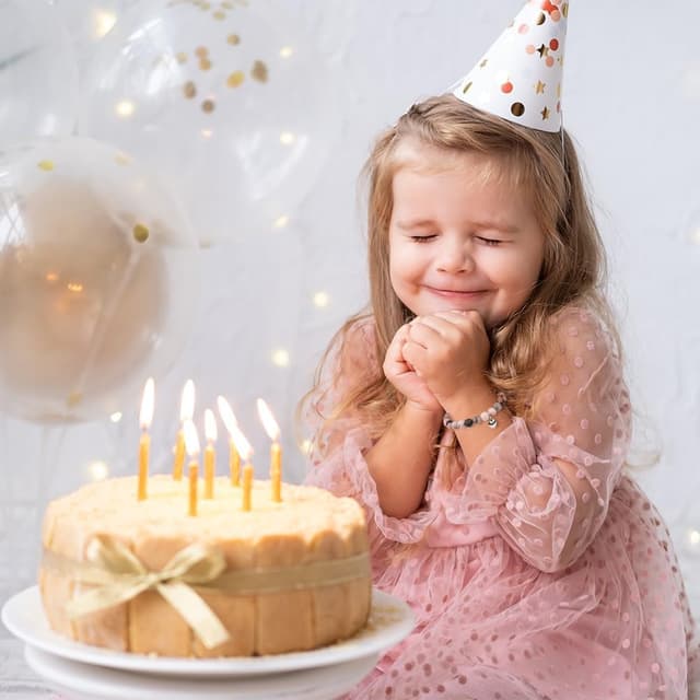 Detalle de Aucuu braccialetti per bambini con cuore in acciaio inox e pietra naturale, regalo per compleanno e Natale