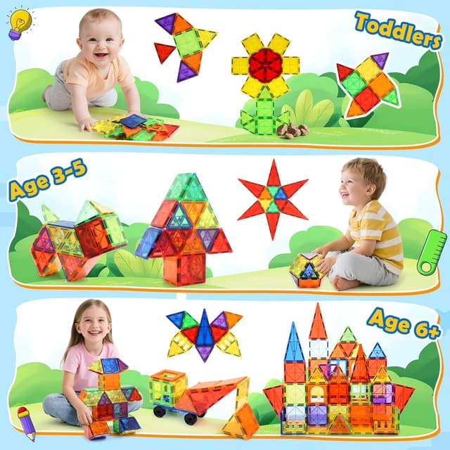 Thumbnail 1 de Wootoyz Magnetische Bausteine Lernspielzeug 3–6 Jahre