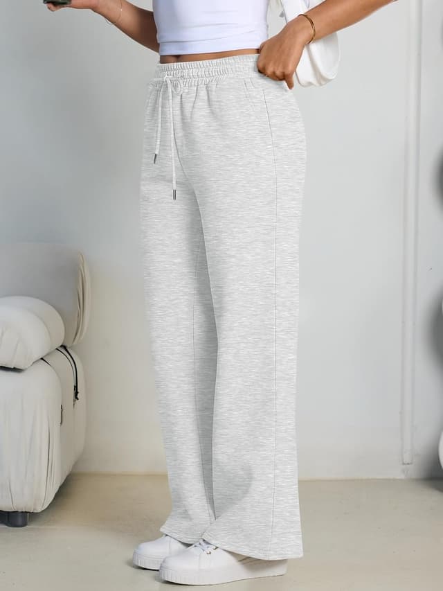 Detalle de Trendy Queen Womens Wide Leg Fleece Lined Joggers