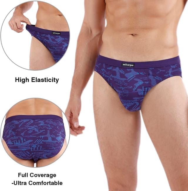 Detalle de wirarpa Herren-Slip aus Microfaser/Modal-ähnlicher Stoffqualität – mit Stretch, komfortabler Bund- und Doppel-Taschenpackung (S–XXXL)