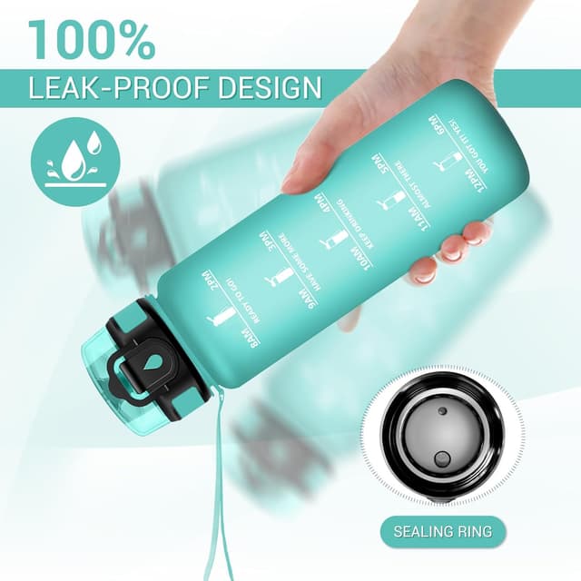 Thumbnail 5 de Borraccia 1 litro con filtro motivazionale e indicatore del tempo 🚰
