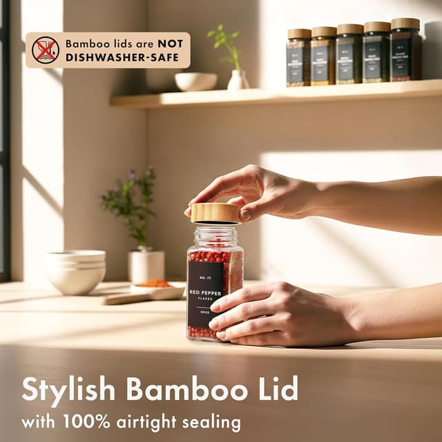 Thumbnail 4 de EDELHAUS Square Spice Jars 4oz, 24-pack 🧂