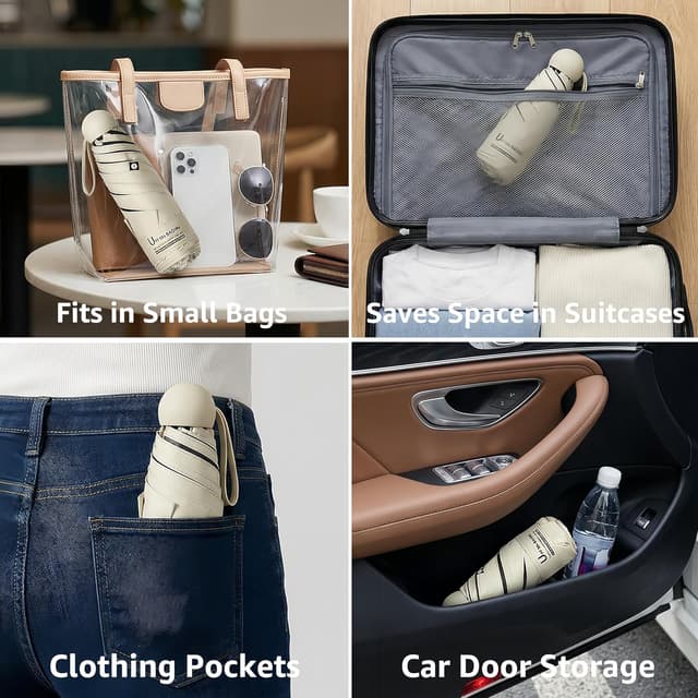 Detalle de BAODINI mini travel sun umbrella UPF 50+