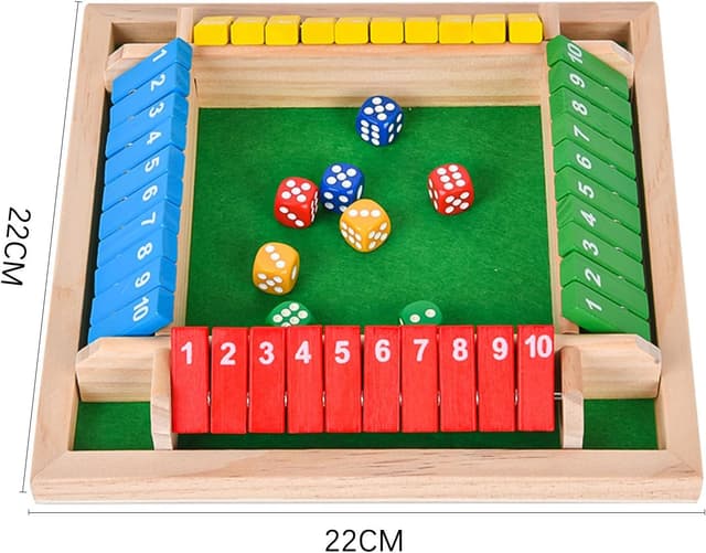 Thumbnail 2 de EACHHAHA Shut The Box 4-Spieler Brettspiel Holz