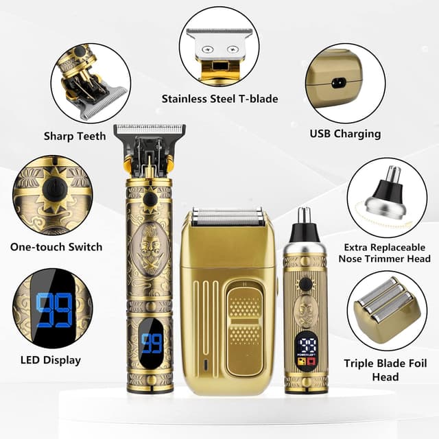 Detalle 2 de Saoilli Men Hair Trimmer Kit, Cordless 10W