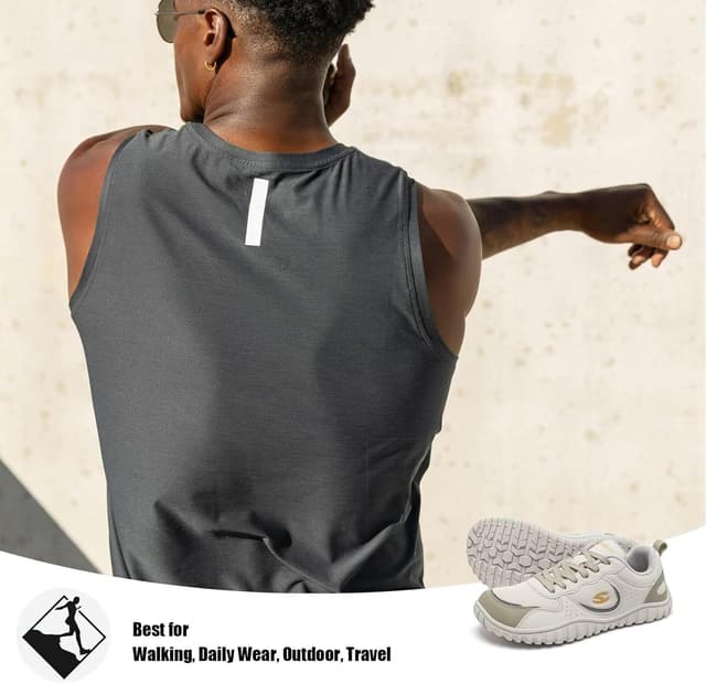 Detalle de HOBIBEAR Barfußschuhe mit breiter Zehenbox – bequeme Trailrunning-Sneaker für Damen & Herren