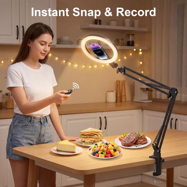 Thumbnail 6 de Diyife Cordless 10" Ring Light with Tripod Stand, Magnetic Phone Holder & 5000mAh Battery