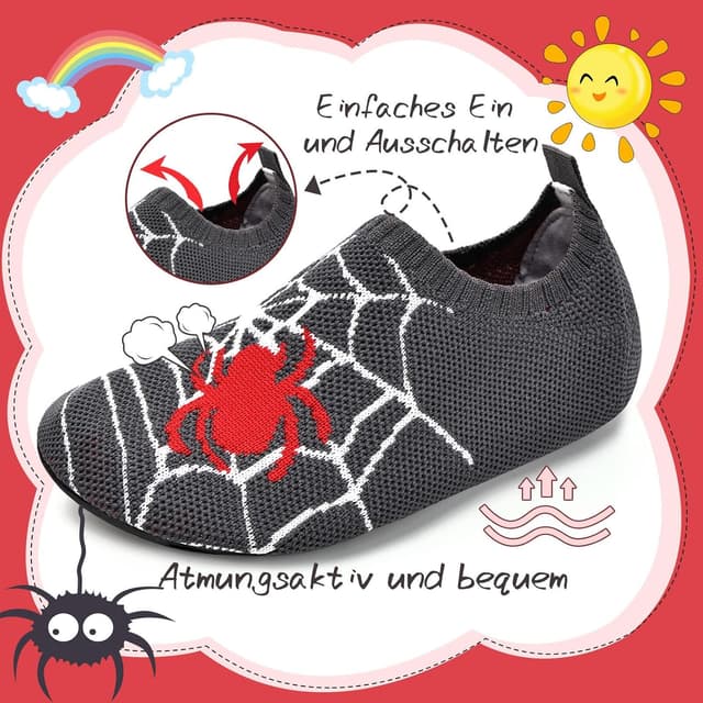 Detalle de Torotto Hausschuhe für Jungen & Mädchen – rutschfeste, leichte Barfußschlappen aus elastischem Fliegengewebe