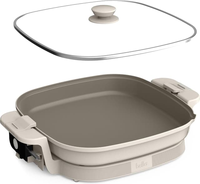 Detalle de bella Make & Take XL Electric Skillet (14-inch) with EverGood Ceramic Nonstick Coating and Adjustable Temperature