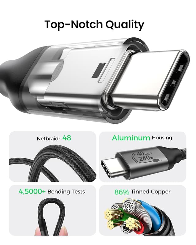 Thumbnail 5 de Silkland USB4 Long Thunderbolt Cable 10ft