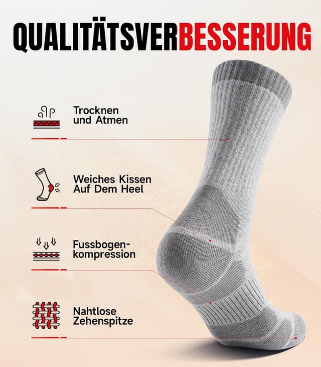 Thumbnail 2 de PULIOU Merino Socken Thermosocken 3 Paar