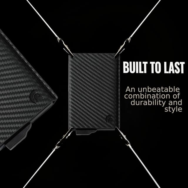 Detalle 2 de POWR Carbon Fibre Metal Card Holder slim RFID wallet 💳