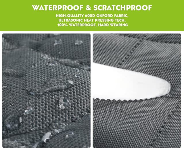 Detalle 2 de pecute Autoschondecke für den Rücksitz mit Sichtfenster, Seitenschutz & Sichtöffnung (146 x 136 cm) – grau