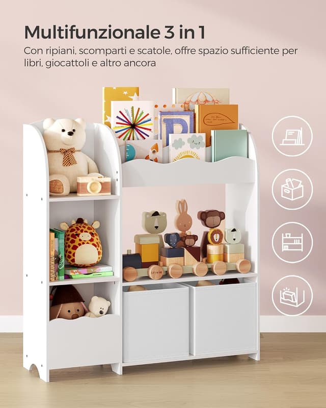 Detalle 2 de SONGMICS Scaffale per Giocattoli 2 ceste