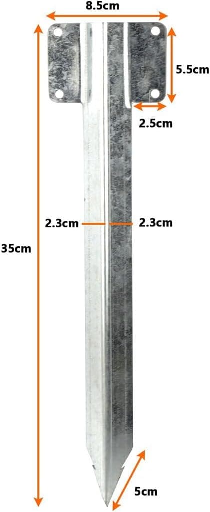 Detalle de Aleto 10 Pack 13.8-inch Railway Sleepers Brackets & Sleeper Stakes (Galvanised Steel)