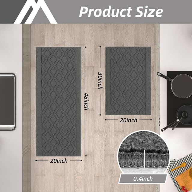 Thumbnail 5 de COSY HOMEER Kitchen Rug Mats 48x20 in ๐