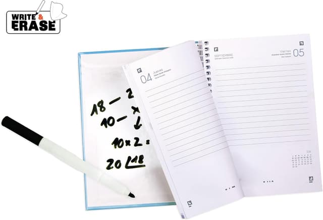 Detalle 2 de Oxford Touch Agenda 2025/2026 – agenda scolaire 1 jour par page, couverture extra rigide, 12 x 18 cm, espagnol (vert glace menthe)