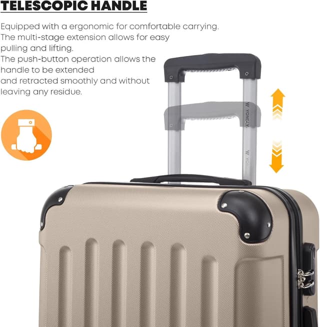 Thumbnail 4 de YONSLY Trolley Koffer XL Elfenbeinweiß