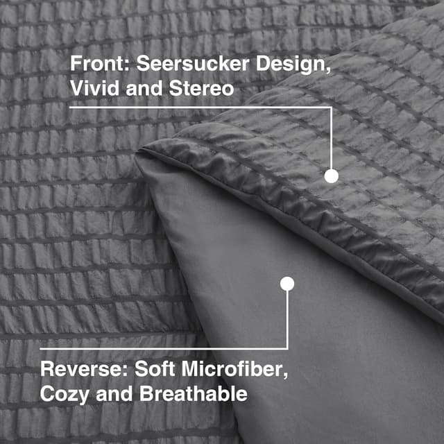 Thumbnail 4 de Love's cabin Seersucker 7-piece comforter set