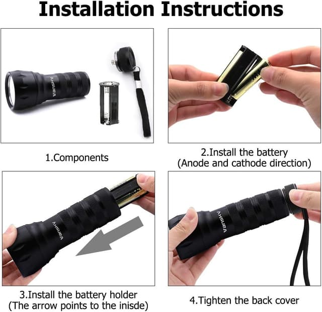 Detalle de Vansky UV Torch 21 LEDs UV flashlight for pet urine and stain detection (395nm, black light detector)