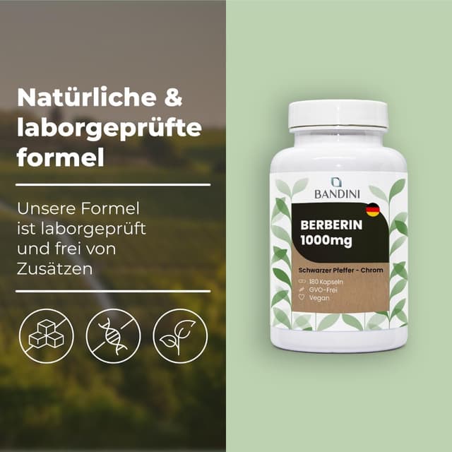 Thumbnail 3 de BandiniÂź Berberin 1000 mg 180 Kapseln đ