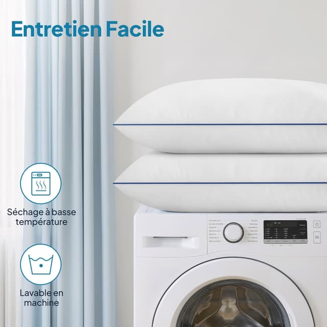 Thumbnail 6 de BedStory Oreillers 50x70 cm (lot de 2) hypoallergéniques, réglables et lavables