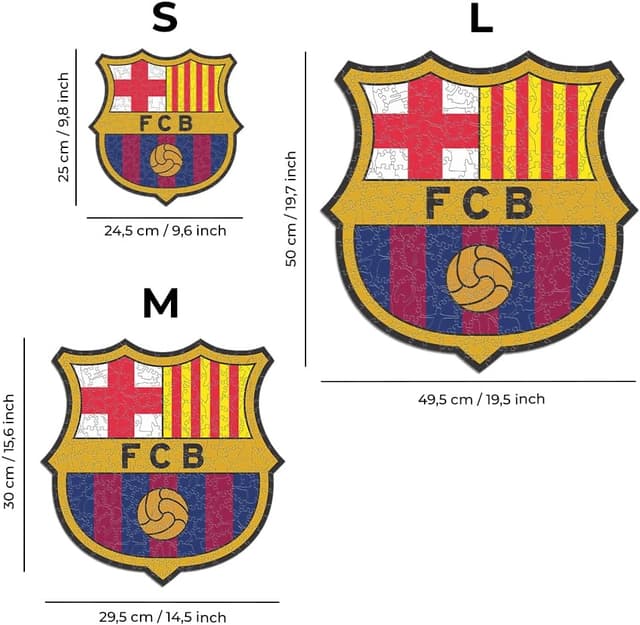 Detalle 2 de Puzzle in legno Iconic Puzzles “Logo Barcellona” (prodotto ufficiale) da 500 pezzi, taglia L