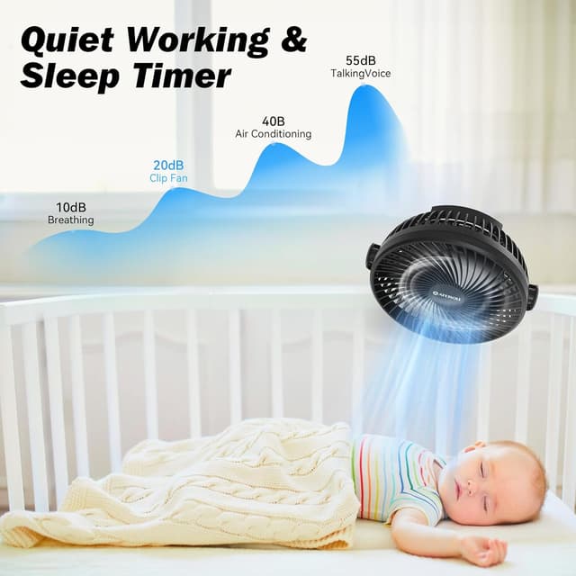 Detalle de Ateroll clip on fan 10000mAh remote