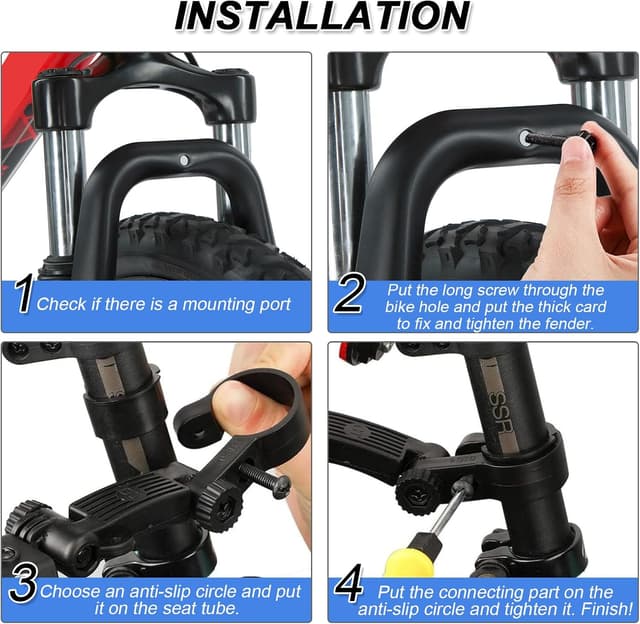 Detalle 1 de Ledeak Bike Mudguard Set 20 to 26 inch