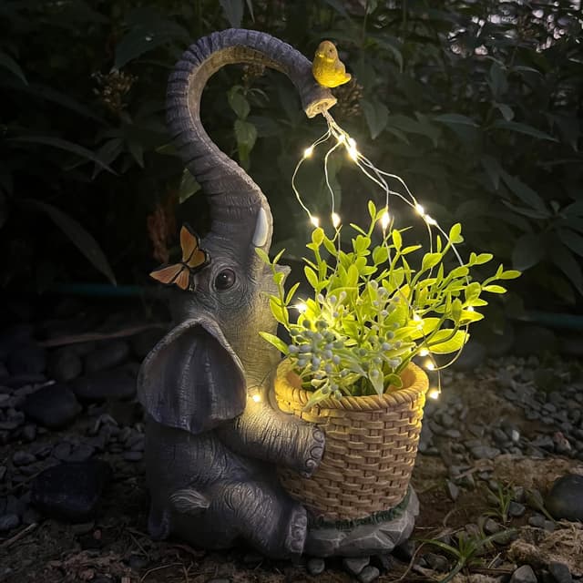 Thumbnail 1 de Lifemet Garden Elephant Solar Statue