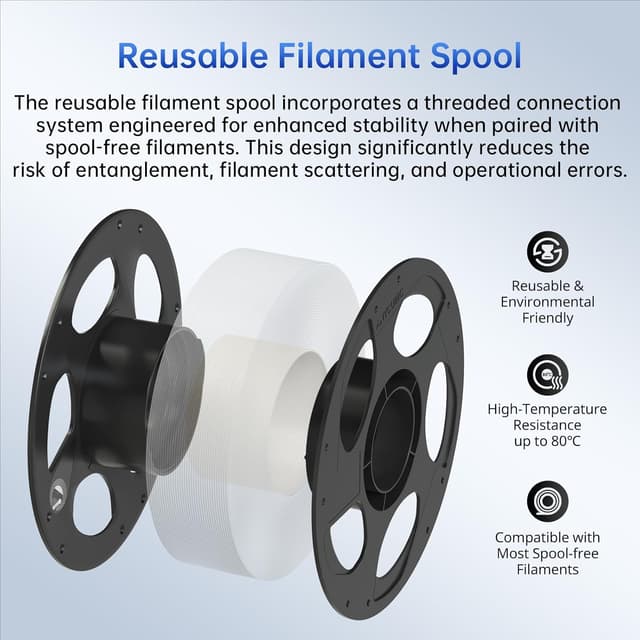 Detalle de Anycubic PLA+ 3D printer filament 1.75mm (High Toughness) – 1kg reusable spool, Green Flash