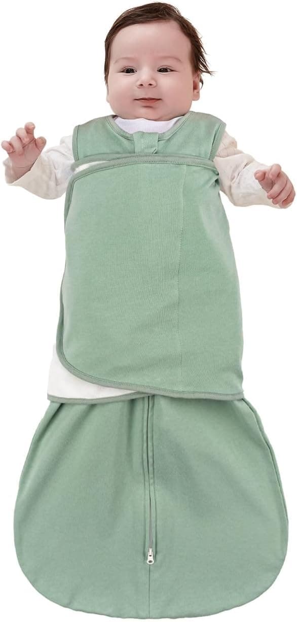 Detalle de SIMYJOY Baby-Schlafsäcke für Neugeborene (Pucksack, Swaddle & Übergang) – 3-fach verstellbar, 100% Baumwolle