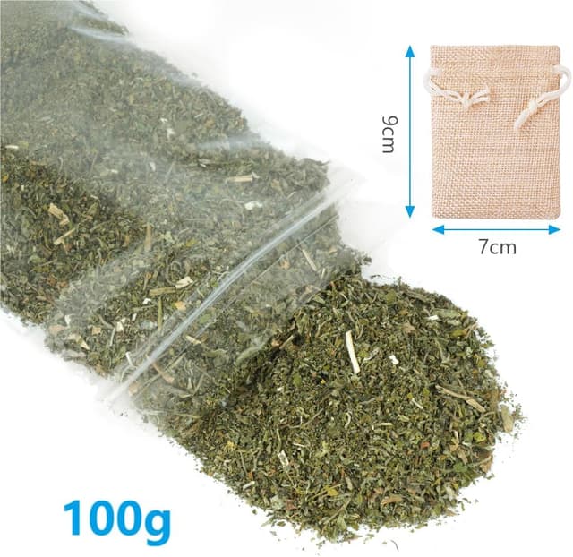 Detalle 2 de OSDUE Katzenminze 100 g mit SĂ€ckchen đ±