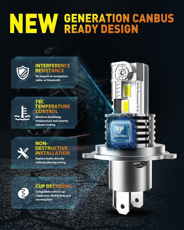 Thumbnail 5 de Termitor H4/9003 HB2 50,000LM LED Fog Light Bulbs