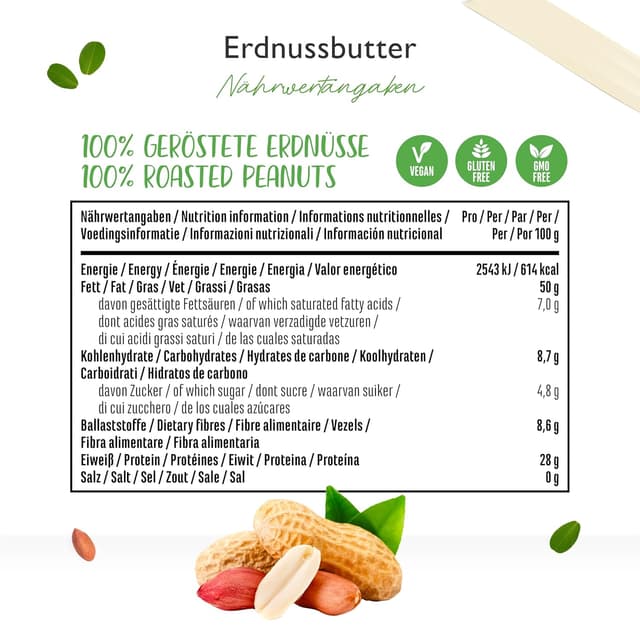 Thumbnail 5 de Erdnussbutter Crunchy 1kg natürliches Peanut Butter ohne Zusätze