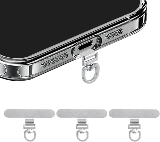 Detalle de Yojaro 360° Rotating Stainless Steel Phone Tether Tab (3-Pack) for iPhone & Most Phones