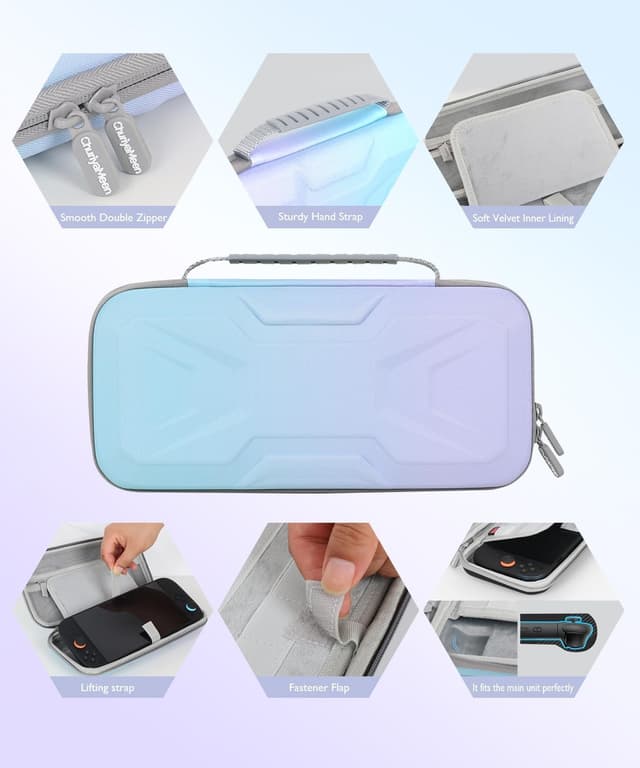 Detalle de Nintendo Switch 2 Carry Case (2025) – shockproof EVA hard case with storage for console, accessories & game cards