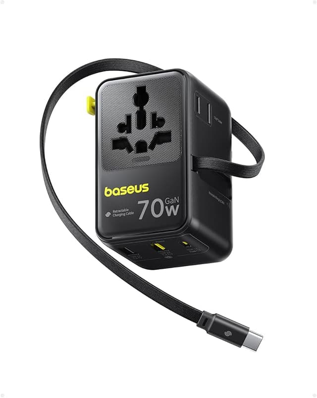 Detalle de Baseus Enercore 70W Adaptador Universal de Corriente 🌍