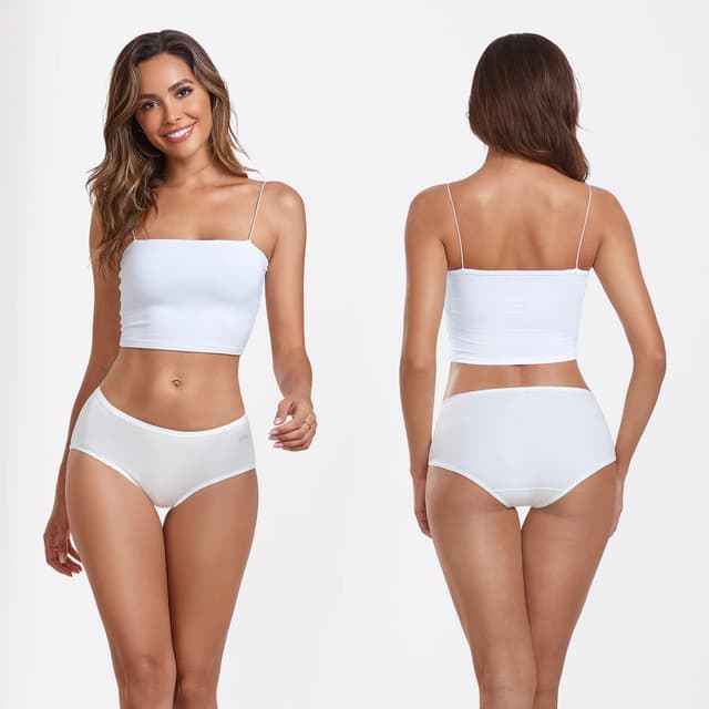 Detalle de coskefy Damen-Unterhosen im 6er-Pack aus Baumwolle mit Elasthan