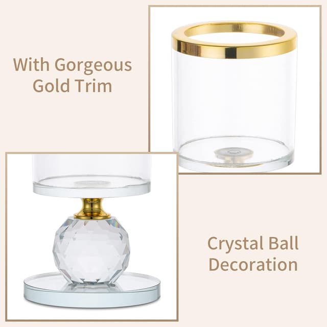 Detalle 2 de Sziqiqi Kristall Kerzenständer Set 2-teilig